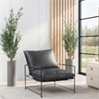 Taran Designs Kenneth Upholstered Metal Accent Chair in Black