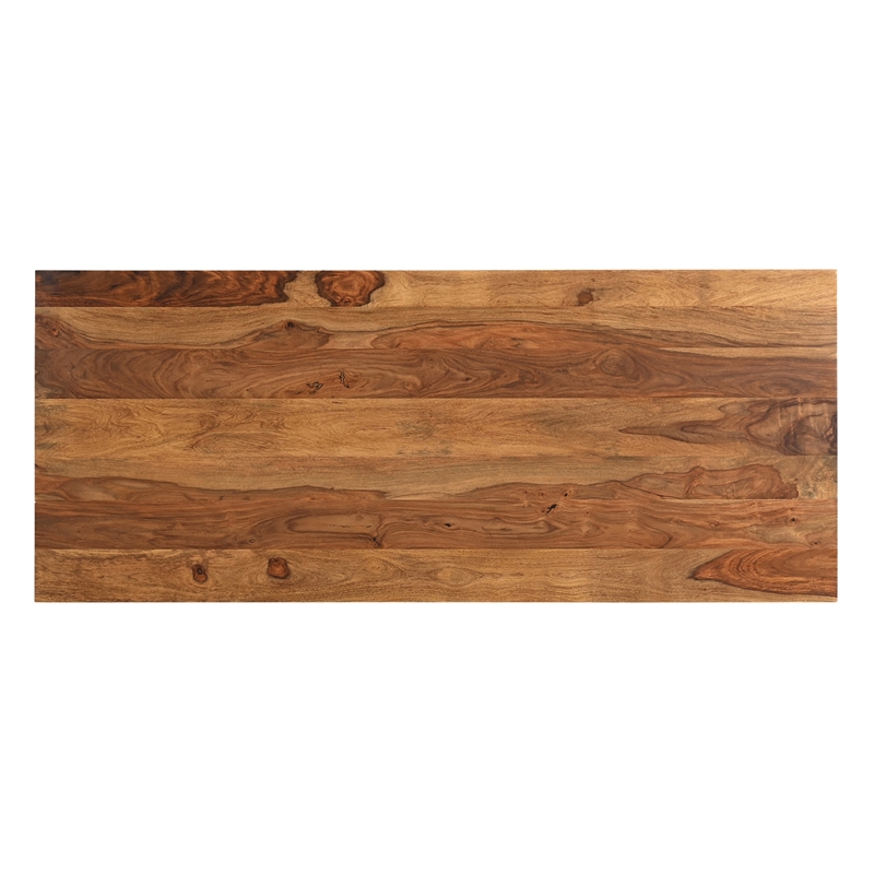 Taran Designs Darcy 2-piece Live Edge Solid Wood Desk Set in Brown