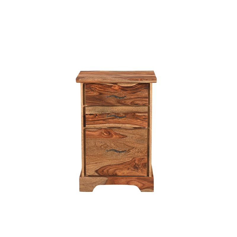 Taran Designs Darcy 2-piece Live Edge Solid Wood Desk Set in Brown