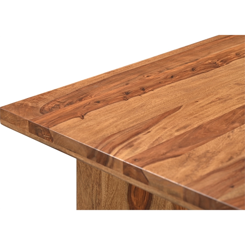 Taran Designs Darcy 2-piece Live Edge Solid Wood Desk Set in Brown