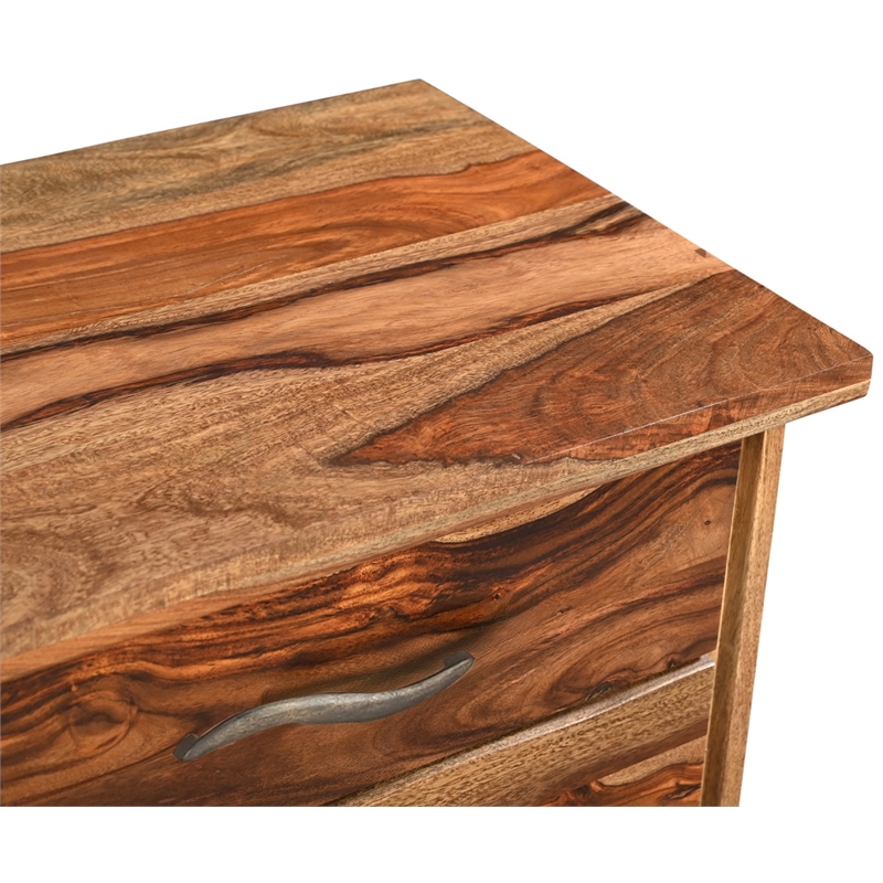Taran Designs Darcy 2-piece Live Edge Solid Wood Desk Set in Brown