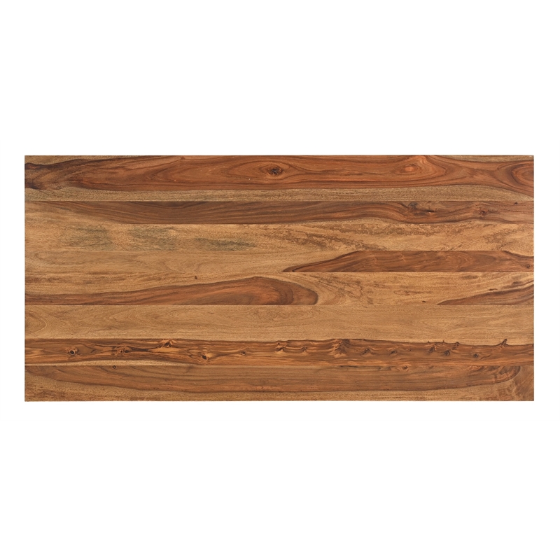 Taran Designs Darcy 2-piece Live Edge Solid Wood Desk Set in Brown