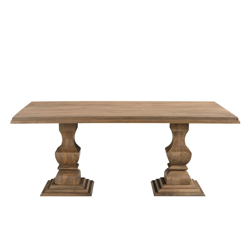 Taran Designs Lawrence 7-piece Solid Wood Dining Set in Brown