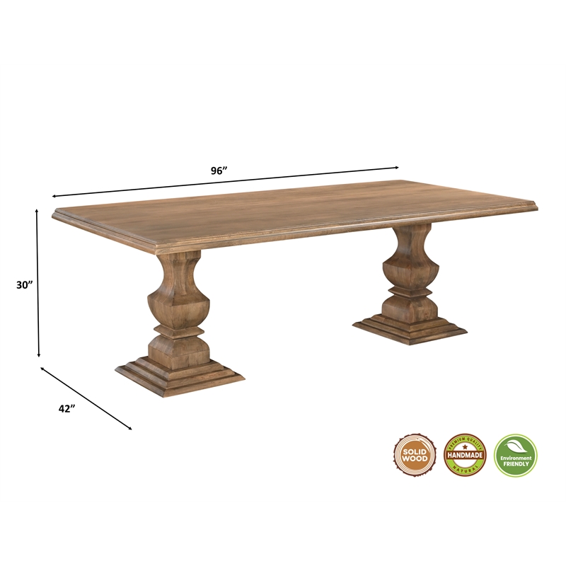 Taran Designs Lawrence 11-piece Solid Wood Dining Set in Brown