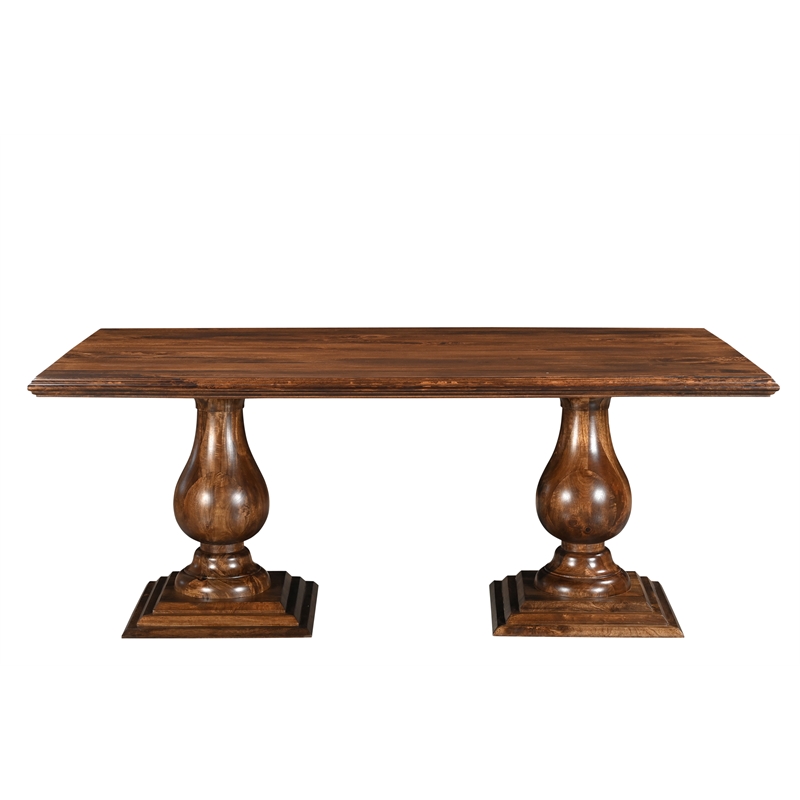 Taran Designs Lawrence 7-piece Solid Wood Dining Set in Dark Brown