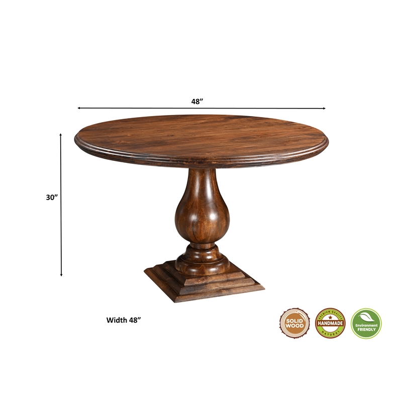Taran Designs Lawrence 5-piece Solid Wood Dining Set in Dark Brown