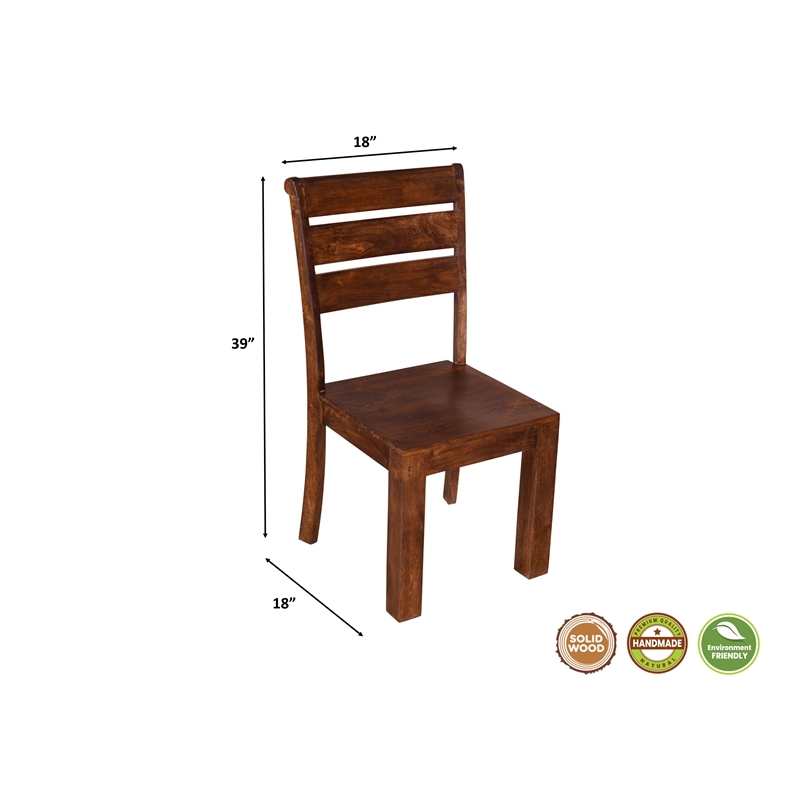 Taran Designs Lawrence 5-piece Solid Wood Dining Set in Dark Brown