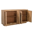 Taran Designs Lark 4-door Carved Solid Wood Sideboard in Beige