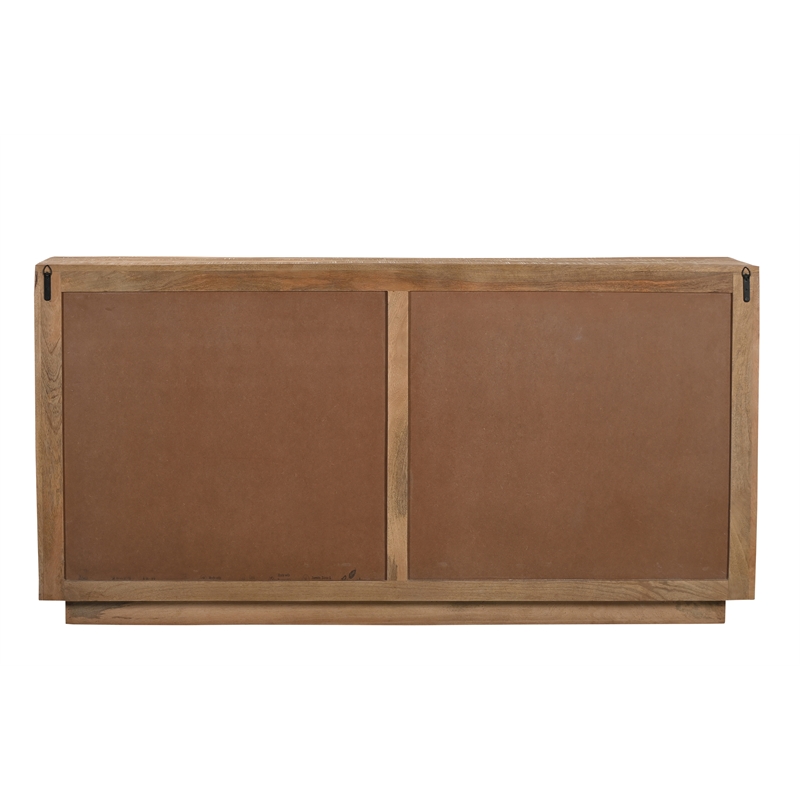 Taran Designs Lark 4-door Carved Solid Wood Sideboard in Beige