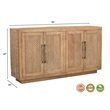 Taran Designs Lark 4-door Carved Solid Wood Sideboard in Beige