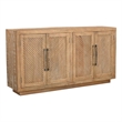 Taran Designs Lark 4-door Carved Solid Wood Sideboard in Beige