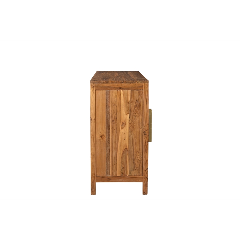 Taran Designs Isabella 4-door Carved Solid Wood Sideboard in Black