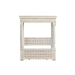 Taran Designs Isabella Carved Solid Wood Hall Tree Bench in White
