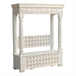 Taran Designs Isabella Carved Solid Wood Hall Tree Bench in White