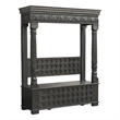 Taran Designs Isabella Carved Solid Wood Hall Tree Bench in Black