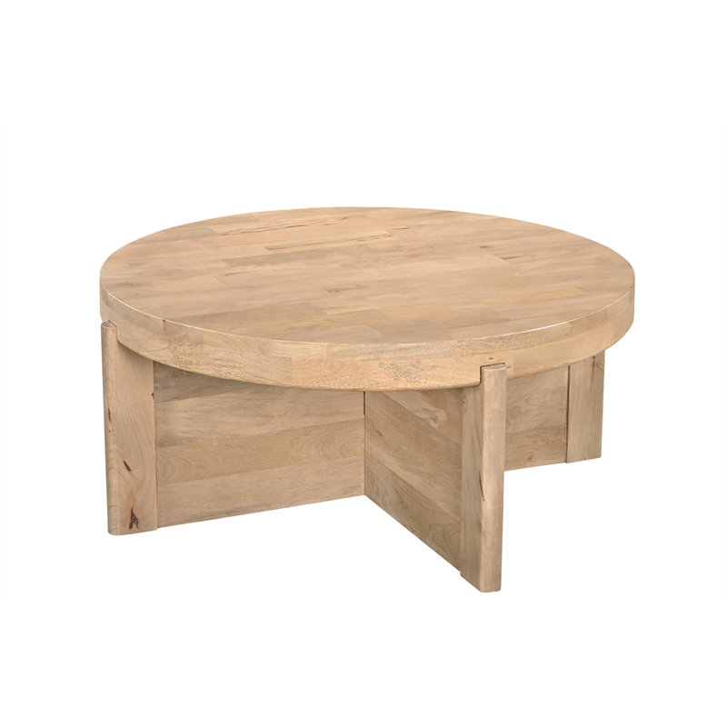 Taran Designs Lawrence 2-piece Solid Wood Living Room Table Set in Beige