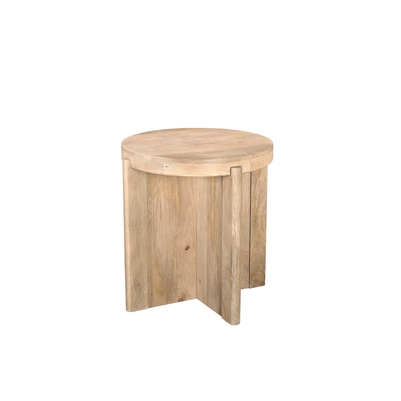 Taran Designs Lawrence 2-piece Solid Wood Living Room Table Set in Beige