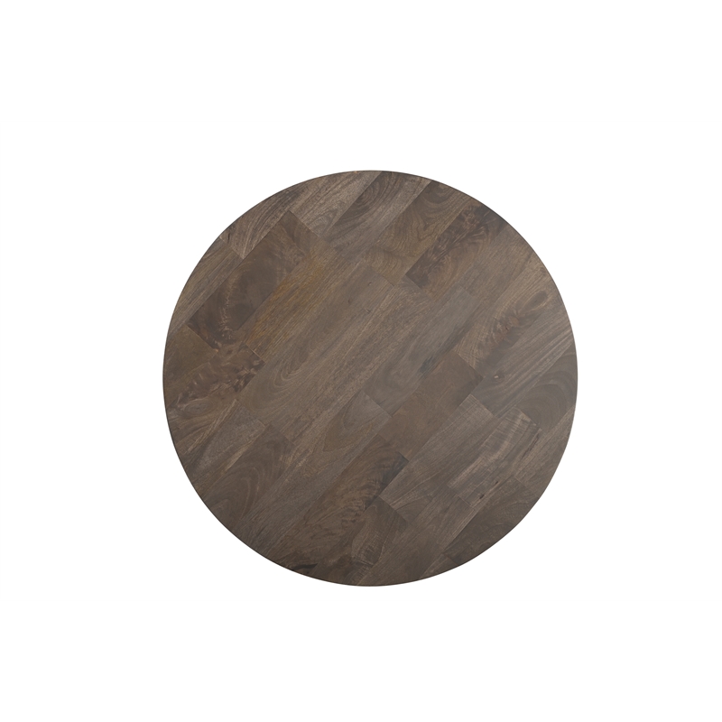 Taran Designs Lawrence 2-piece Solid Wood Living Room Table Set in Dark Brown