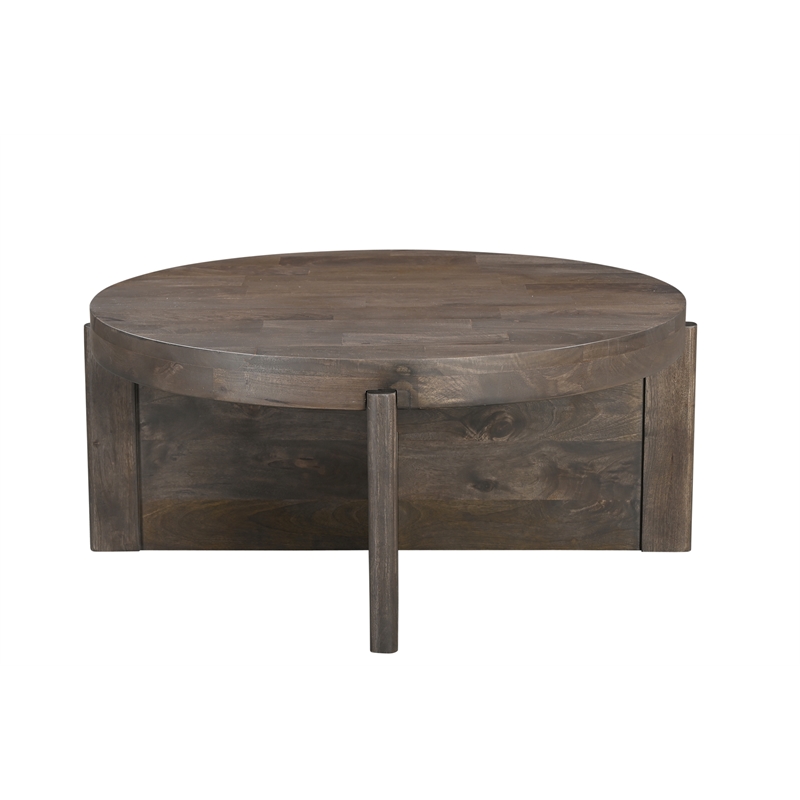 Taran Designs Lawrence 2-piece Solid Wood Living Room Table Set in Dark Brown