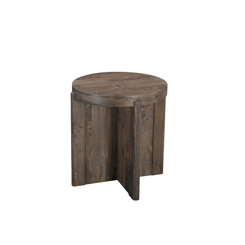 Taran Designs Lawrence 2-piece Solid Wood Living Room Table Set in Dark Brown
