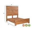 Taran Designs Oliver Live Edge Solid Wood Queen Panel Bed in Brown