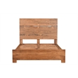 Taran Designs Oliver Live Edge Solid Wood Queen Panel Bed in Brown