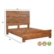 Taran Designs Oliver Live Edge Solid Wood Queen Panel Bed in Brown