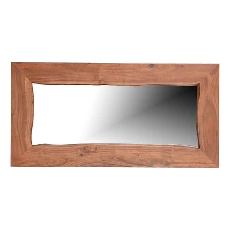 Taran Designs Oliver Live Edge Solid Wood Accent Mirror in Brown