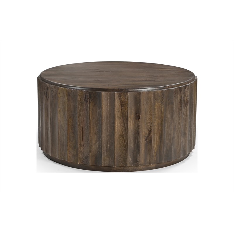 Taran Designs Lark 2-piece Solid Wood Living Room Table Set in Dark Brown