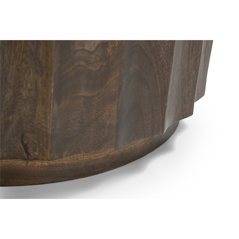 Taran Designs Lark 2-piece Solid Wood Living Room Table Set in Dark Brown