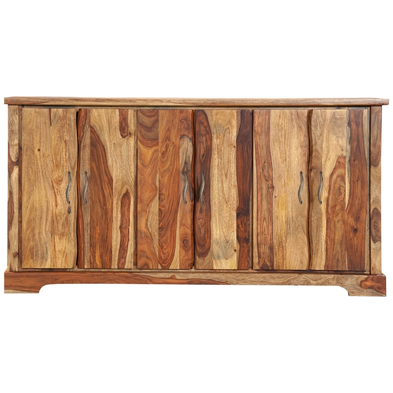 Taran Designs Darcy 6-door Live Edge Solid Wood Sideboard in Brown