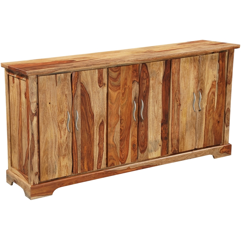 Taran Designs Darcy 6-door Live Edge Solid Wood Sideboard in Brown