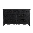 Taran Designs Monte 3-piece Floral Carved Solid Wood Bedroom Set in Black