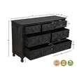 Taran Designs Monte 3-piece Floral Carved Solid Wood Bedroom Set in Black