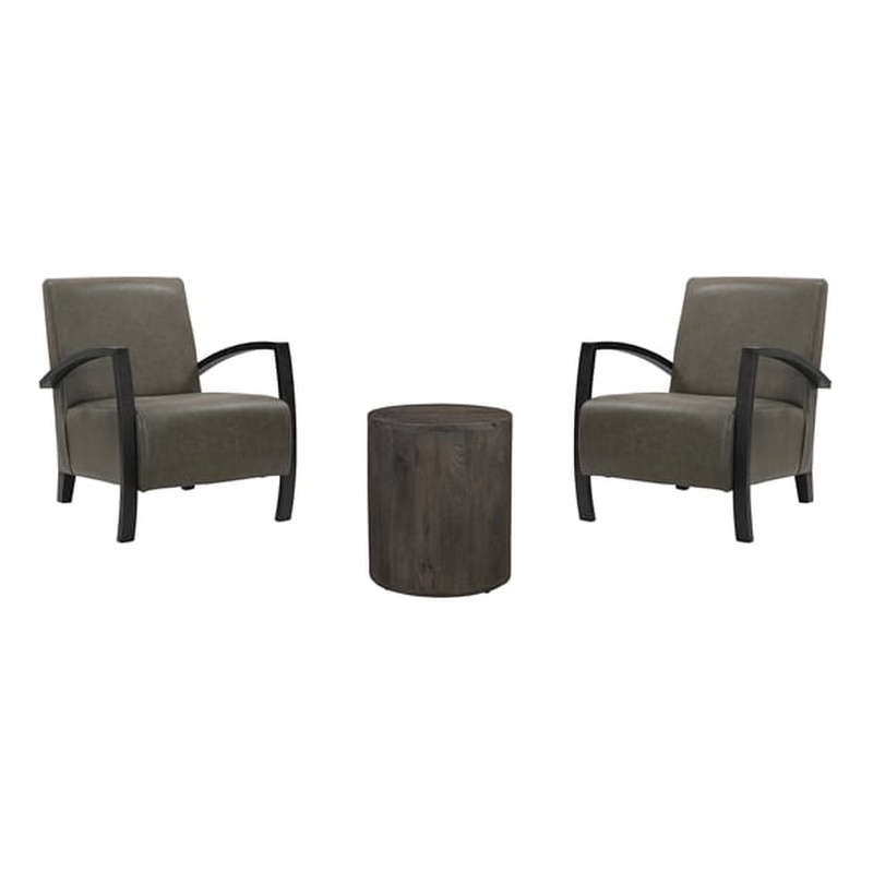 Taran Designs Maria 3-piece Solid Wood Living Room Table Set in Brown