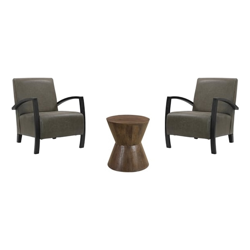 Taran Designs Maria 3-piece Solid Wood Living Room Table Set in Brown