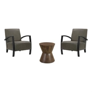 Taran Designs Maria 3-piece Solid Wood Living Room Table Set in Brown