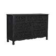 Taran Designs Monte 3-piece Floral Carved Solid Wood Bedroom Set in Black