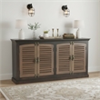 Taran Designs Lark 4-door Shutter Solid Wood Sideboard in Dark Brown
