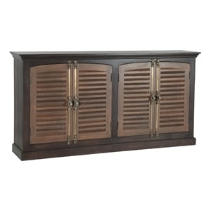 Taran Designs Lark 4-door Shutter Solid Wood Sideboard in Dark Brown