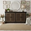Taran Designs Lark 4-door Shutter Solid Wood Sideboard in Dark Brown