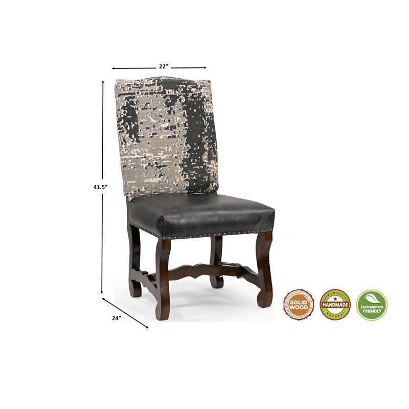 Taran Designs Mason 7-piece Live Edge Solid Wood Dining Set in Brown