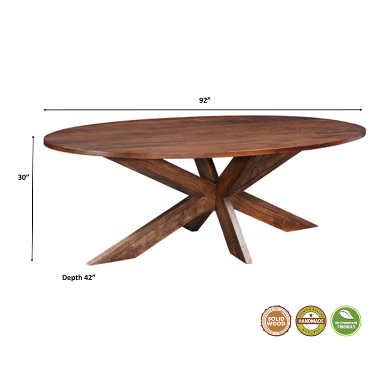 Taran Designs Mason 7-piece Live Edge Solid Wood Dining Set in Brown