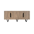 Taran Designs Lark 4-door Geometric Pattern Solid Wood Sideboard in Beige