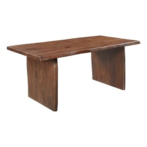 Taran Designs Belmont 72&quot Live Edge Solid Wood Dining Table in Dark Brown