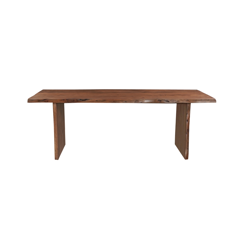 Taran Designs Belmont 11-piece Live Edge Solid Wood Dining Set in Dark Brown