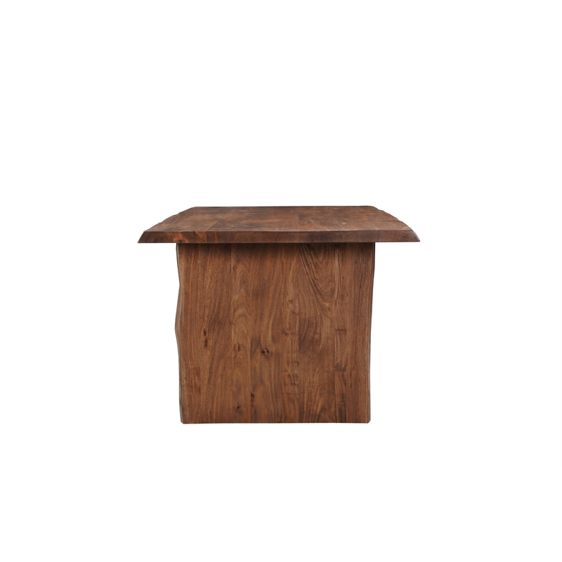 Taran Designs Belmont 11-piece Live Edge Solid Wood Dining Set in Dark Brown