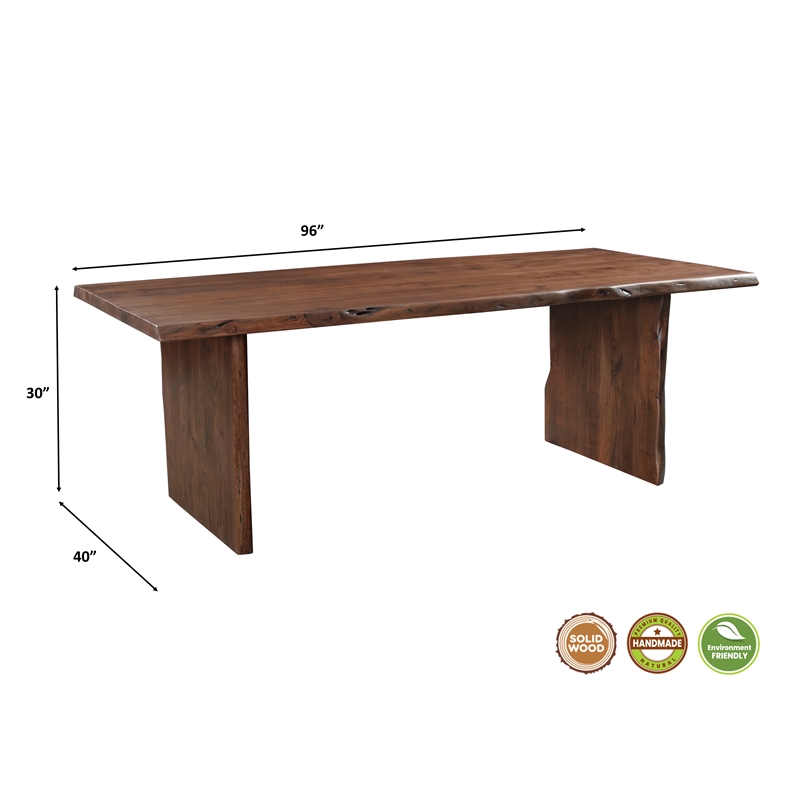 Taran Designs Belmont 11-piece Live Edge Solid Wood Dining Set in Dark Brown