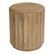 Taran Designs Lark Modern Round Solid Wood End Table in Brown
