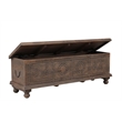 Taran Designs Bailey Carved Solid Wood Storage Ottoman in Brown